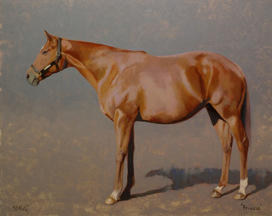 Oil painting of a broodmare, Brusque.